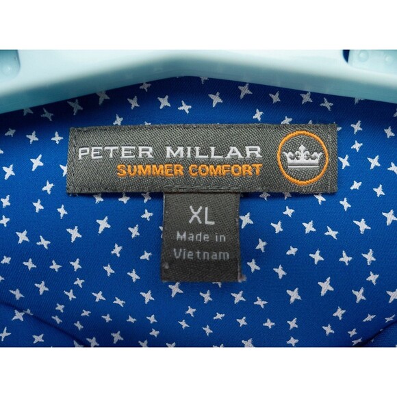 Peter Millar Shirt Mens XL Blue Star Pattern Summer Comfort Performance Golf - Picture 2 of 11